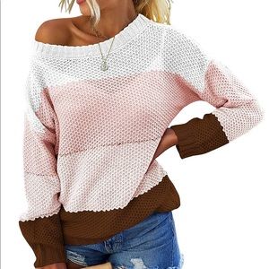 Casual Striped Long Sleeve Crew Neck Knit Sweater